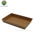 Ορθογώνιο βιοαποικοδομήσιμο χαρτί kraft τροφίμων μεσημεριανό κουτί bento